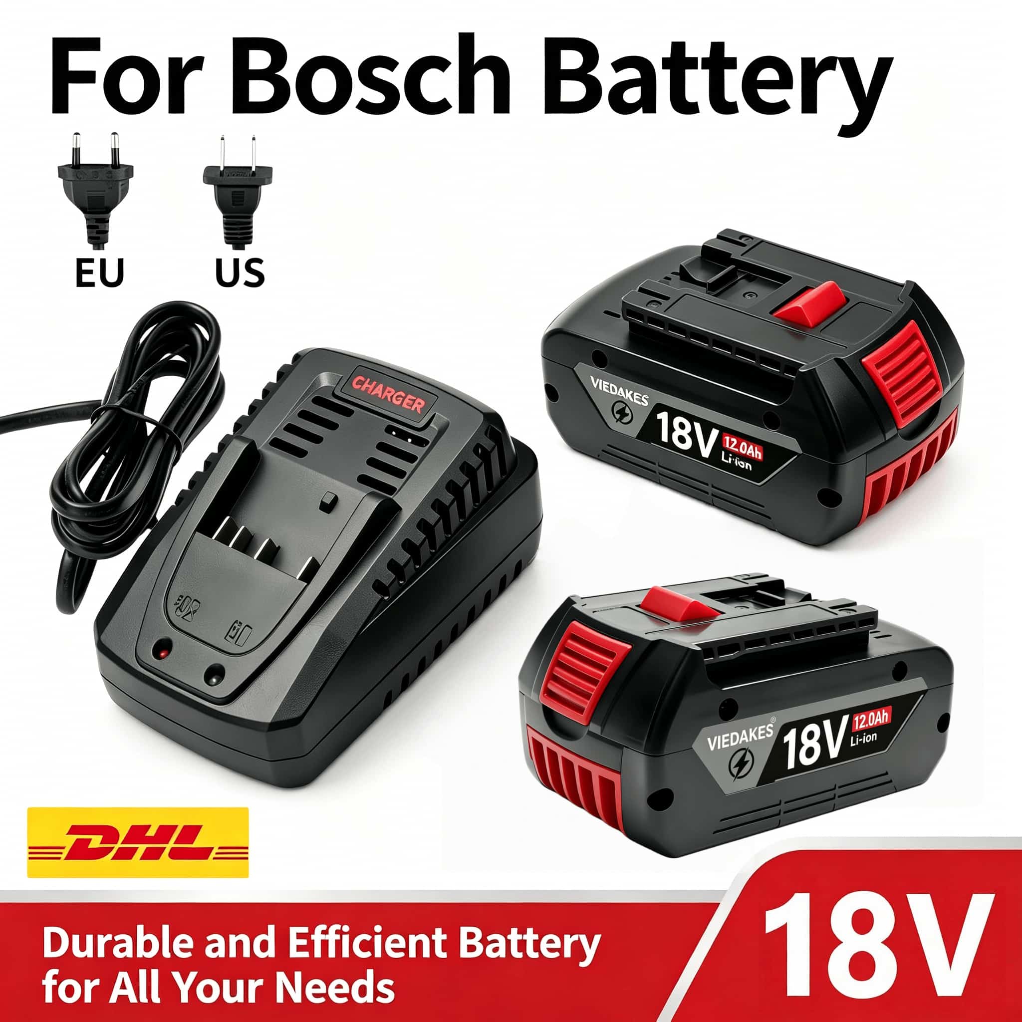 Bosch Drill Gsb 18V - بطارية 18 فولت 10.0 أمبير ساعة