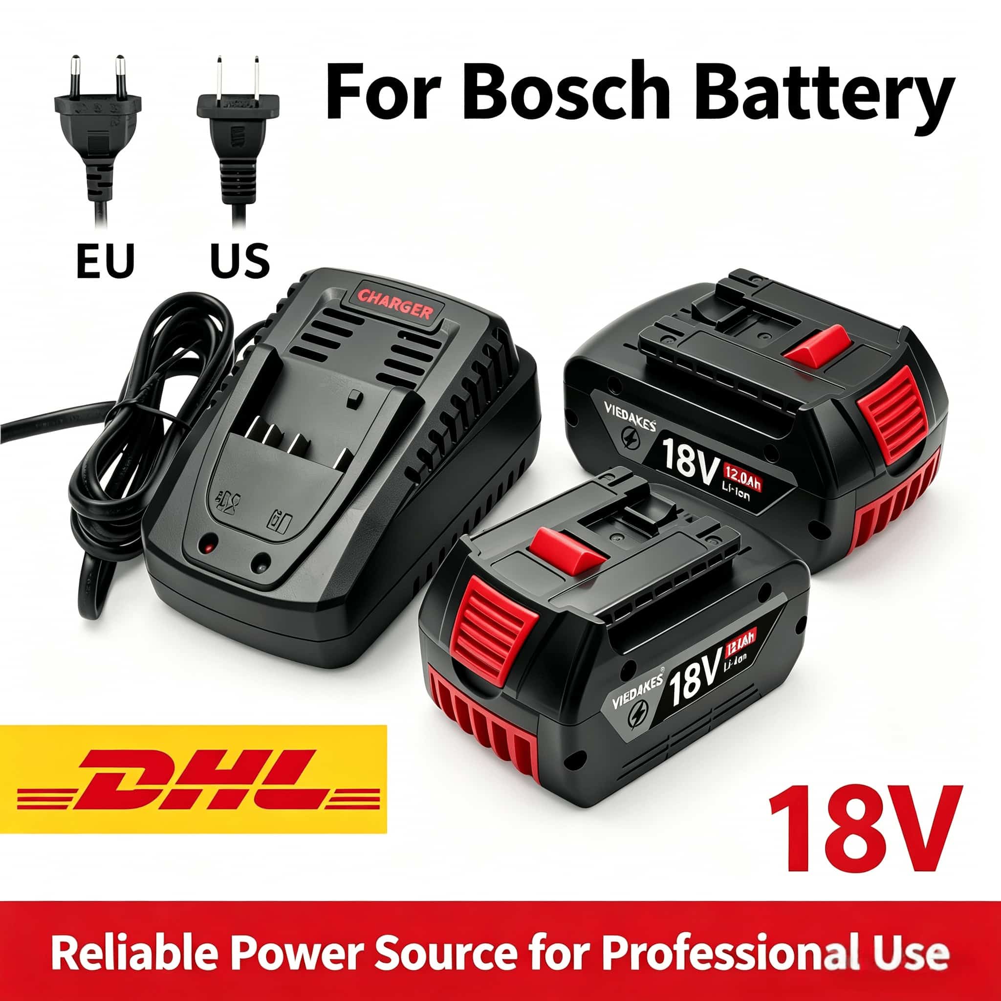 Bosch Drill Gsb 18V - بطارية بديلة لبوش BAT618 بقوة 18