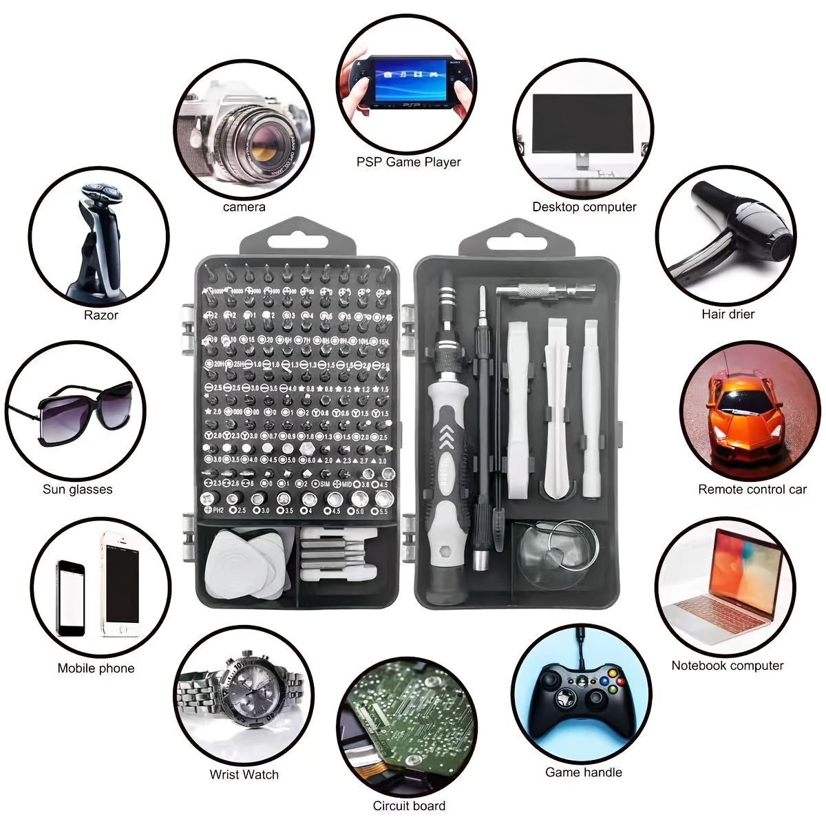 مجموعة لقم مفك براغي 115 في 1، - مراجعة Diy Electronics Repair Kit وسعره