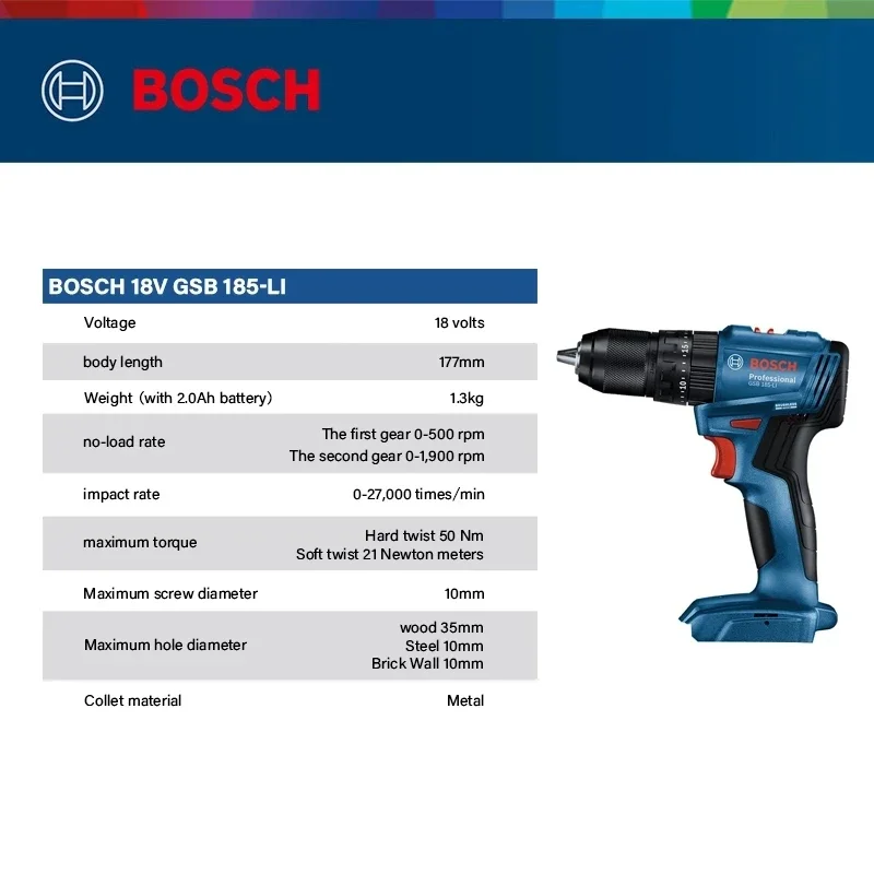 مثقاب طرق لاسلكي بدون فرشاة من - مراجعة Bosch Drill Gsb 18V وسعره