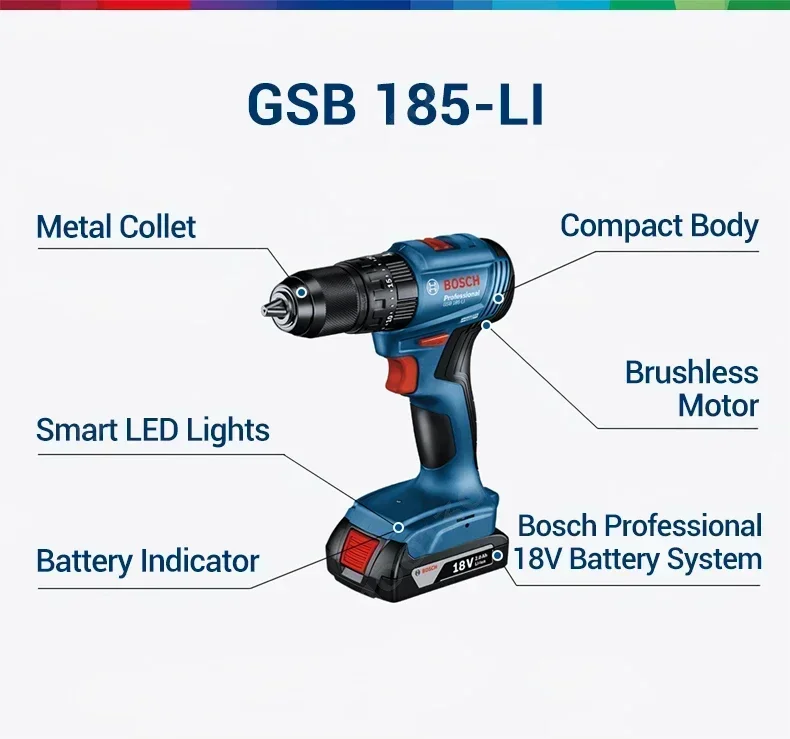 مثقاب طرق لاسلكي بوش GSB 185-L - مراجعة Bosch Drill Gsb 18V وسعره