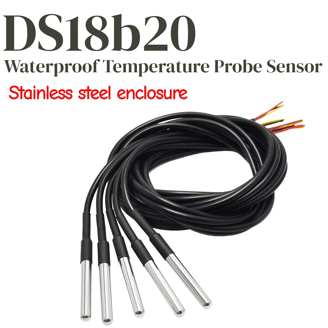 1/5 قطع من مسبار درجة الحرارة  - مراجعة Ds18B20 Temperature Sensor وسعره