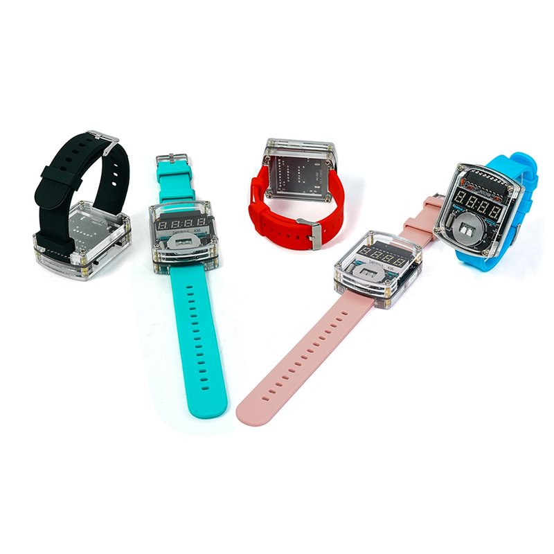 طقم ساعة LED إلكترونية للتركيب - مراجعة Diy Electronics Watch وسعره